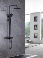 Душевая стойка Abber Thermostat AF8516BL матовая черная