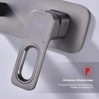 Смеситель для раковины Raglo R51.11.09 С ВНУТРЕННЕЙ ЧАСТЬЮ, графит