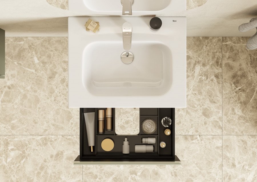 Тумба с раковиной Roca Ona Olive 60 оливковая матовая, раковина 32799E000