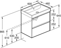 Тумба с раковиной Roca Ona Olive 60 оливковая матовая, раковина 32799E000