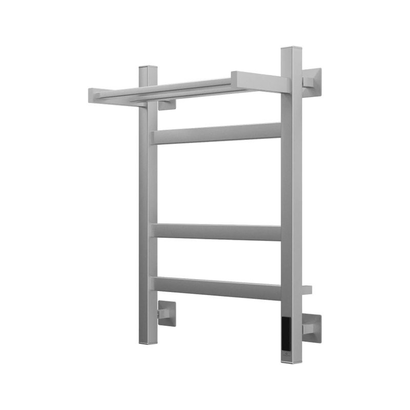 Полотенцесушитель электрический Grota Tela 430х600 NM EL 60x45 см, подключение справа, слева, скрытое подключение справа, матовый хром, лесенка, с полкой