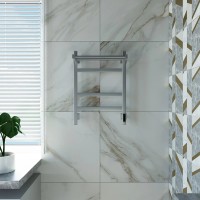 Полотенцесушитель электрический Grota Tela 430х600 NM EL 60x45 см, подключение справа, слева, скрытое подключение справа, матовый хром, лесенка, с полкой