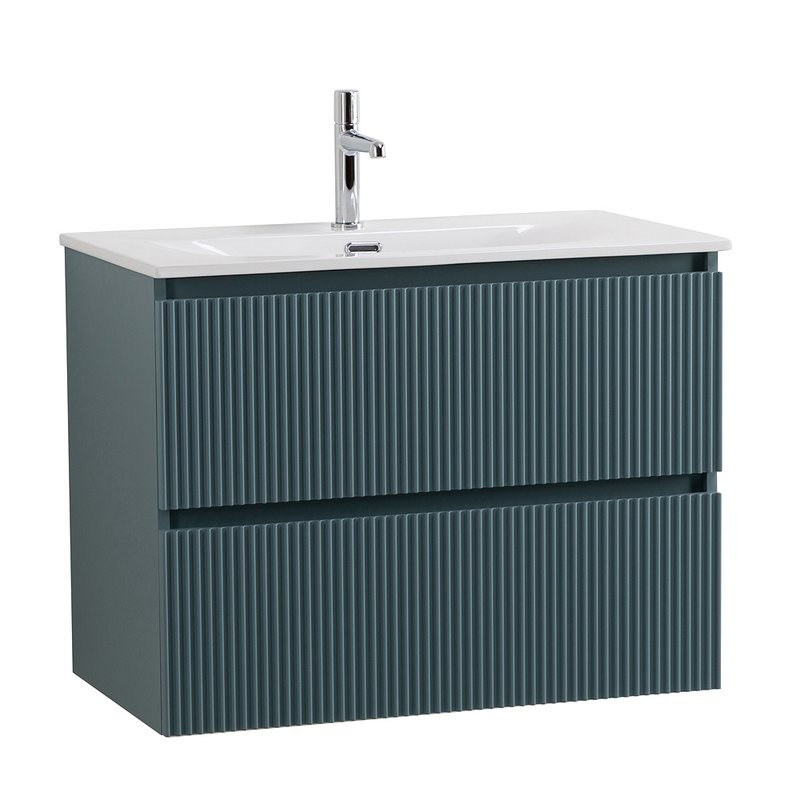 Мебель для ванной комнаты BelBagno Uno 90 подвесная, 2 ящика, матовая голубая