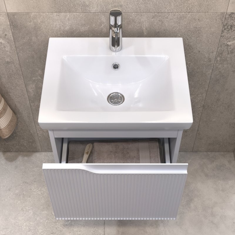 Мебель для ванной комнаты Vigo Neo 50 подвесная, 1 ящик, матовая белая