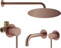 Комплект для ванной Plumberia Selection Ixo KITXO01RS210 С ВНУТРЕННЕЙ ЧАСТЬЮ, медь брашированная