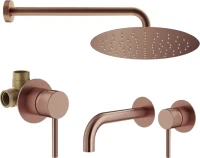 Комплект для ванной Plumberia Selection Ixo KITXO01RS210 С ВНУТРЕННЕЙ ЧАСТЬЮ, медь брашированная