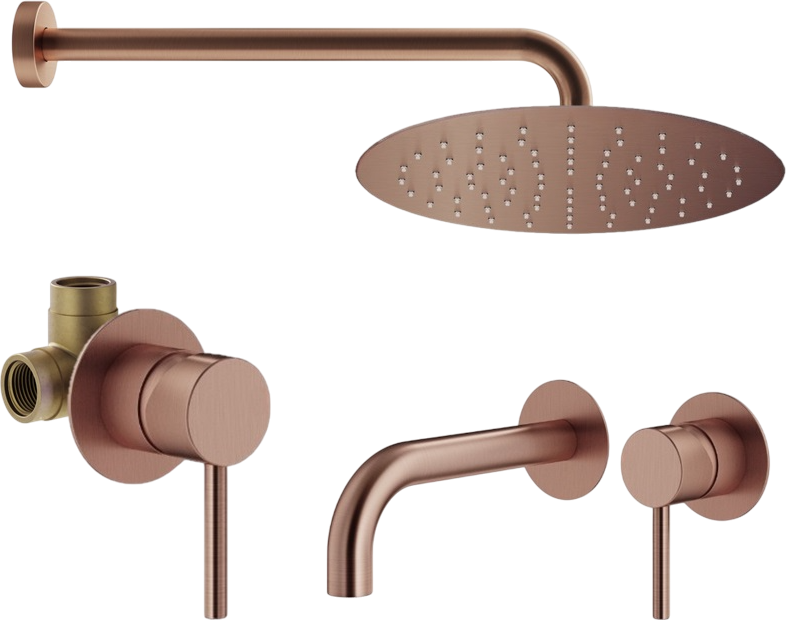 Комплект для ванной Plumberia Selection Ixo KITXO01RS210 С ВНУТРЕННЕЙ ЧАСТЬЮ, медь брашированная