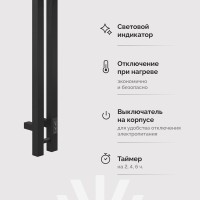 Полотенцесушитель электрический EWRIKA Пенелопа P2 120, черный