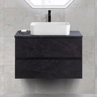 Тумба с раковиной Cezares Molveno 46 80 nero, со столешницей