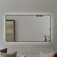 Зеркало Art&Max Siena S 120х80 черное, с LED-подсветкой, 6000К