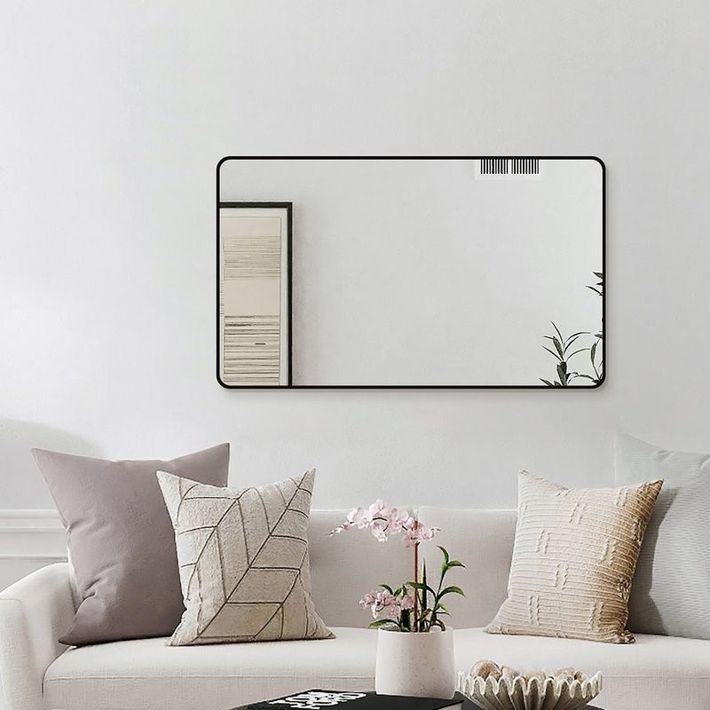 Зеркало Art&Max Siena S 120х80 черное, с LED-подсветкой, 6000К