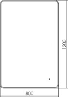 Зеркало Art&Max Siena S 120х80 черное, с LED-подсветкой, 6000К