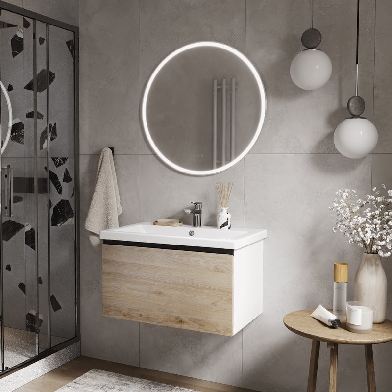 Мебель для ванной комнаты Vigo Cross 70 подвесная, 1 ящик, светлое дерево