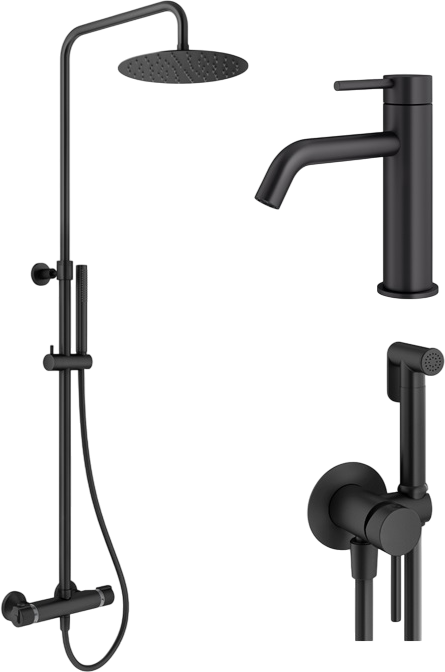 Комплект для ванной Plumberia Selection Ixo KITZXO6302NO53 черный матовый