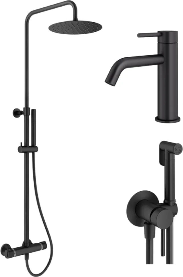 Комплект для ванной Plumberia Selection Ixo KITZXO6302NO53 черный матовый