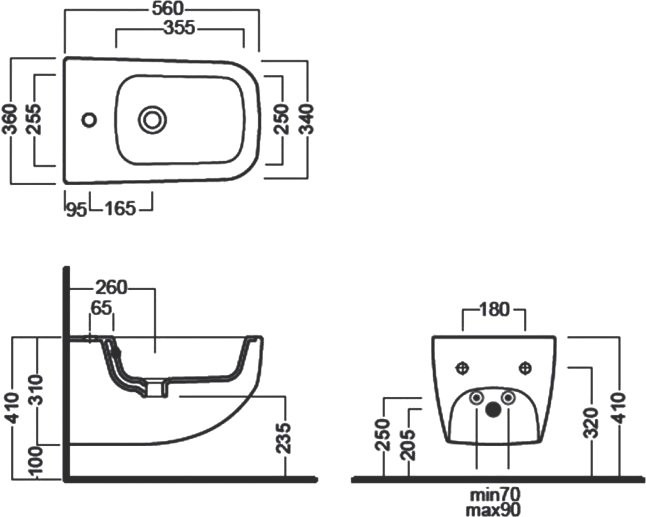 Биде подвесное Hatria Next Y1F201 белое