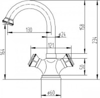 Смеситель для раковины Zorg Antic A 2008U-BR