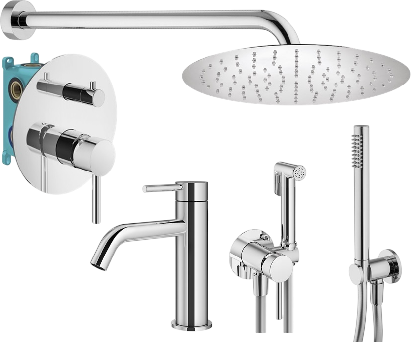 Комплект для ванной Plumberia Selection Ixo KITZXO18CR53 С ВНУТРЕННЕЙ ЧАСТЬЮ, хром