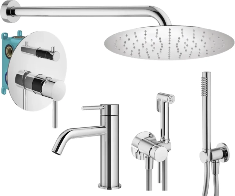 Комплект для ванной Plumberia Selection Ixo KITZXO18CR53 С ВНУТРЕННЕЙ ЧАСТЬЮ, хром