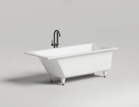 Ванна из искусственного камня Salini Cascata S-Sense 170x70 см, встраиваемая, матовая белая, на ножках