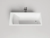 Ванна из искусственного камня Salini Cascata S-Sense 170x70 см, встраиваемая, матовая белая, на ножках