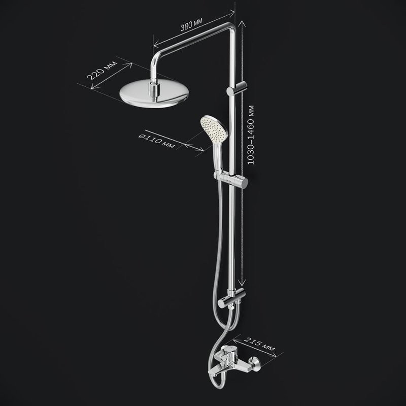 Душевая стойка AM.PM Gem F40890A14 со смесителем