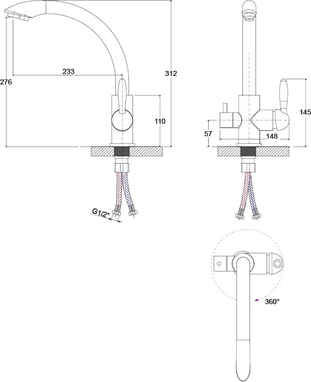 Смеситель для кухни Paulmark Essen Es213001-331 белый