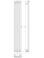 Полотенцесушитель электрический Сунержа Кантата 4.0 31-0885-1559 150x20 см, подключение справа, скрытое подключение справа, матовый черный, I-образный