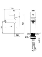 Смеситель для раковины Wonzon & Woghand Solo WW-139032-BGM темный графит Смеситель для раковины Wonzon & Woghand Solo WW-139032-BGM темный графит