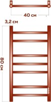 Полотенцесушитель электрический Bauedge Stil R 40х80, матовый черный RAL9005