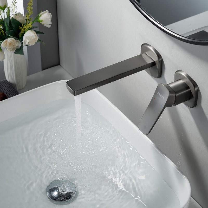 Смеситель для раковины/умывальника встраиваемый Shevanik S9941T, оружейная сталь