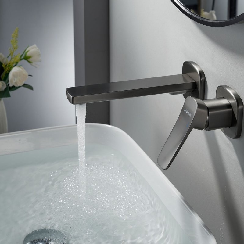 Смеситель для раковины/умывальника встраиваемый Shevanik S9941T, оружейная сталь