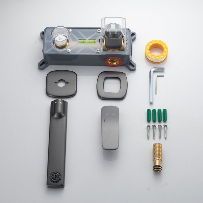 Смеситель для раковины/умывальника встраиваемый Shevanik S9941T, оружейная сталь