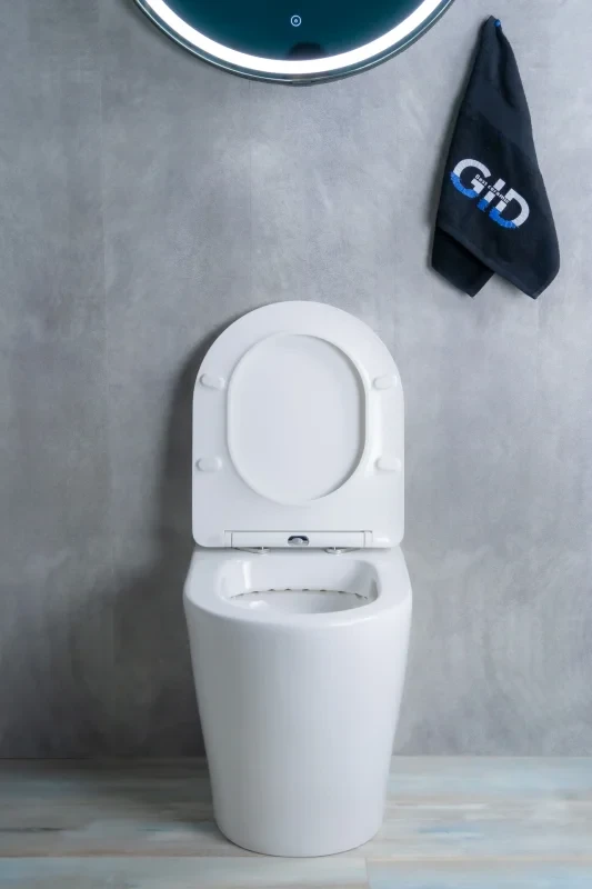 Унитаз приставной напольный GID Cortado TRS-263 безободковый, с микролифтом, белый