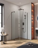 Душевой уголок Cezares Slider AH 1 80-80/90 C GM профиль оружейная сталь, стекло прозрачное