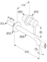 Смеситель для раковины Kludi Bozz 38245N576 С ВНУТРЕННЕЙ ЧАСТЬЮ, брашированный никель PVD