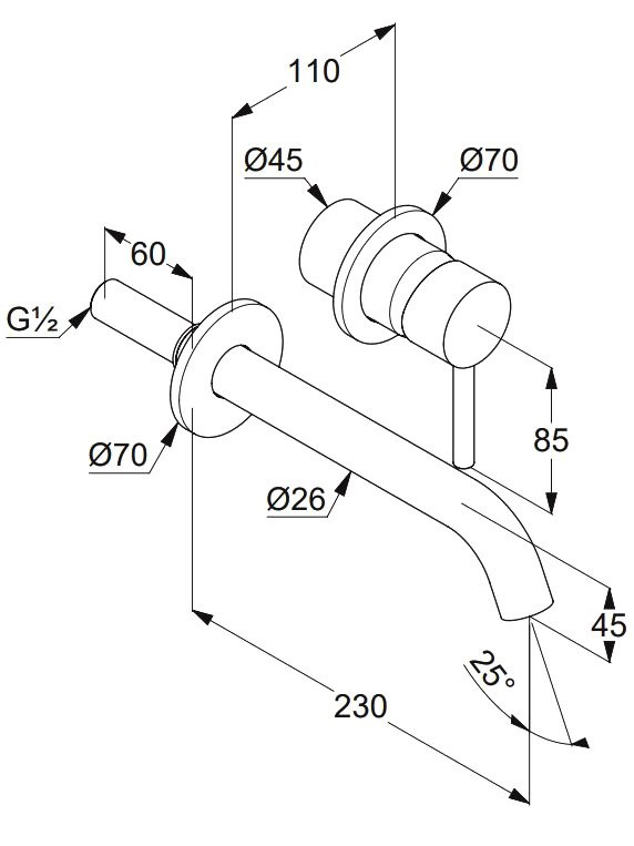 Смеситель для раковины Kludi Bozz 38245N576 С ВНУТРЕННЕЙ ЧАСТЬЮ, брашированный никель PVD