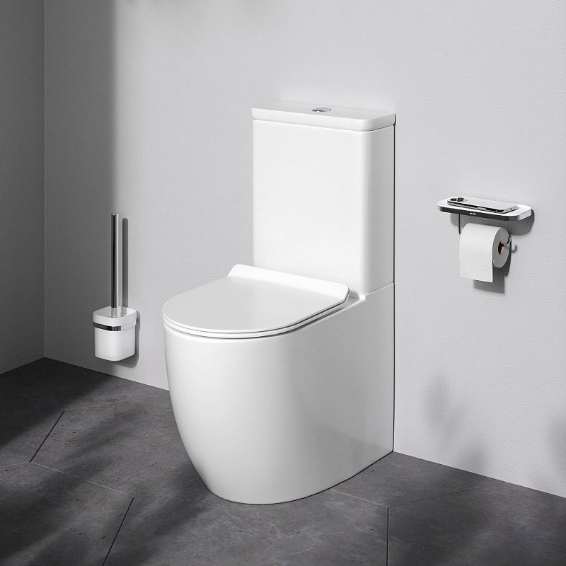 Унитаз-компакт напольный AM.PM Like C808600SC безободковый, с сиденьем микролифт, белый