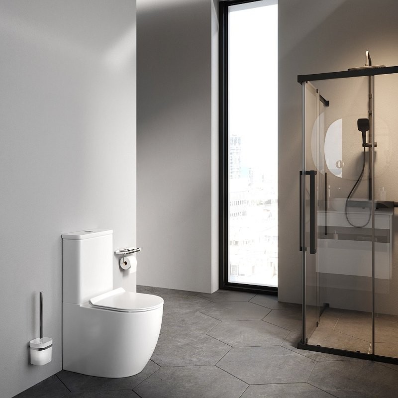 Унитаз-компакт напольный AM.PM Like C808600SC безободковый, с сиденьем микролифт, белый