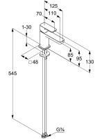 Смеситель для раковины Kludi Renon 42290N575 брашированный никель PVD Смеситель для раковины Kludi Renon 42290N575 брашированный никель PVD