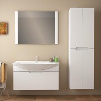 Тумба с раковиной Dreja Laguna 105 подвесная, белый глянец