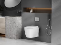 Унитаз подвесной Abber Rechteck AC1217 безободковый, с микролифтом, белый