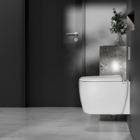 Унитаз подвесной Abber Rechteck AC1217 безободковый, с микролифтом, белый