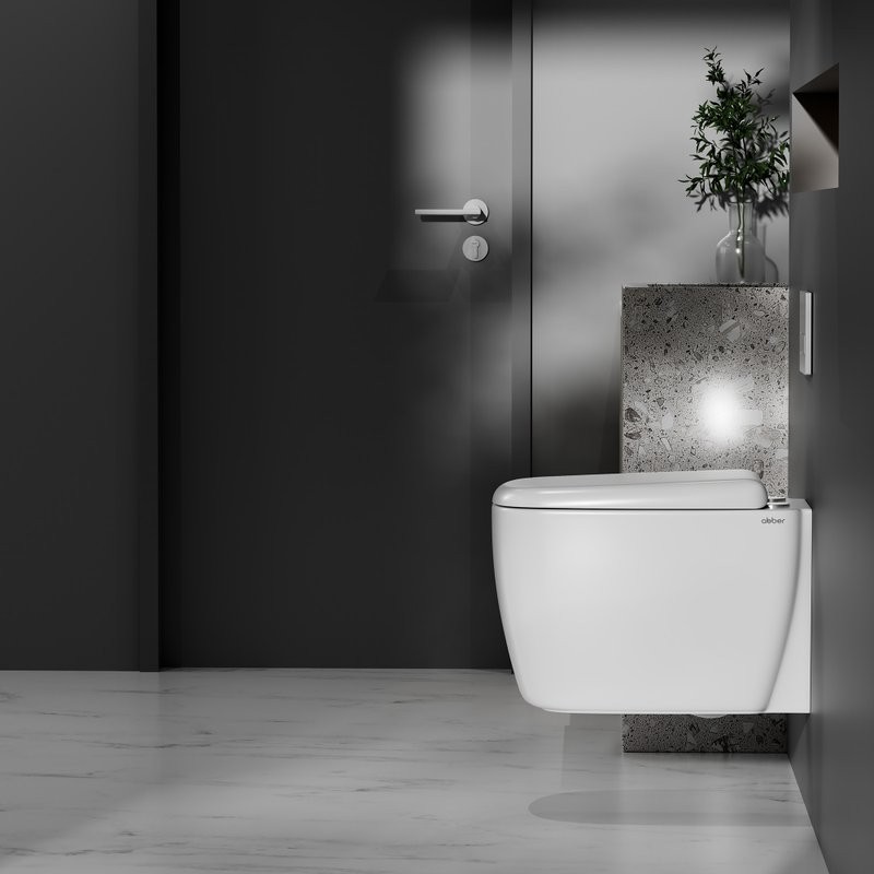 Унитаз подвесной Abber Rechteck AC1217 безободковый, с микролифтом, белый