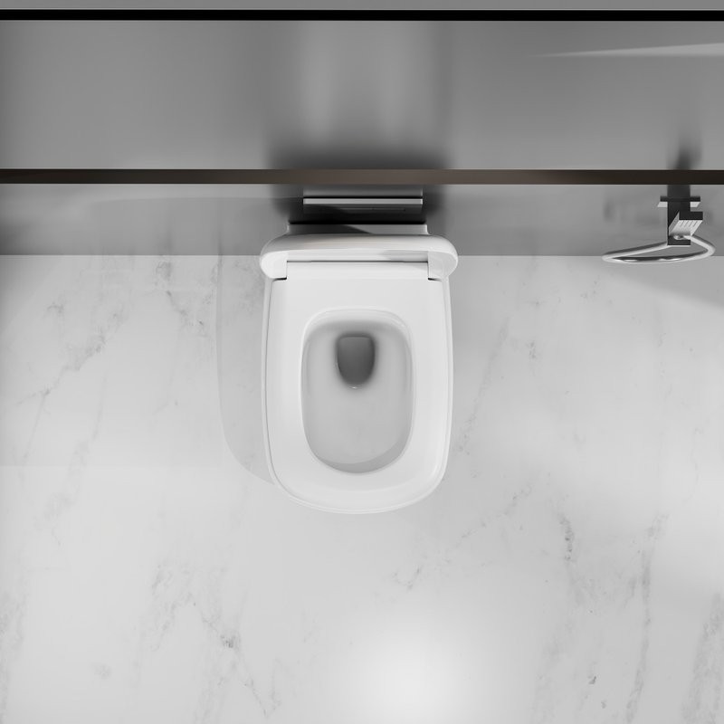 Унитаз подвесной Abber Rechteck AC1217 безободковый, с микролифтом, белый