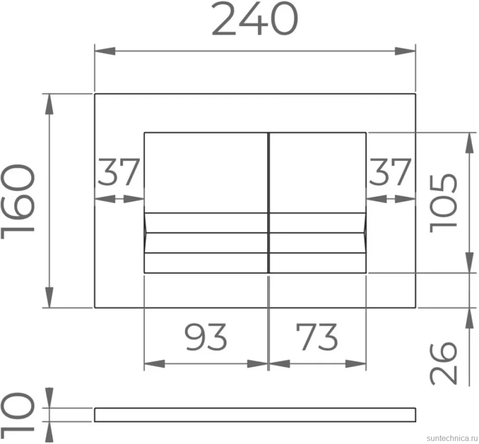 Кнопка смыва RGW SWH 05B черная