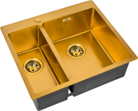 Мойка кухонная Zorg Inox PVD SZR-59-2-51-R BRONZE R, бронза