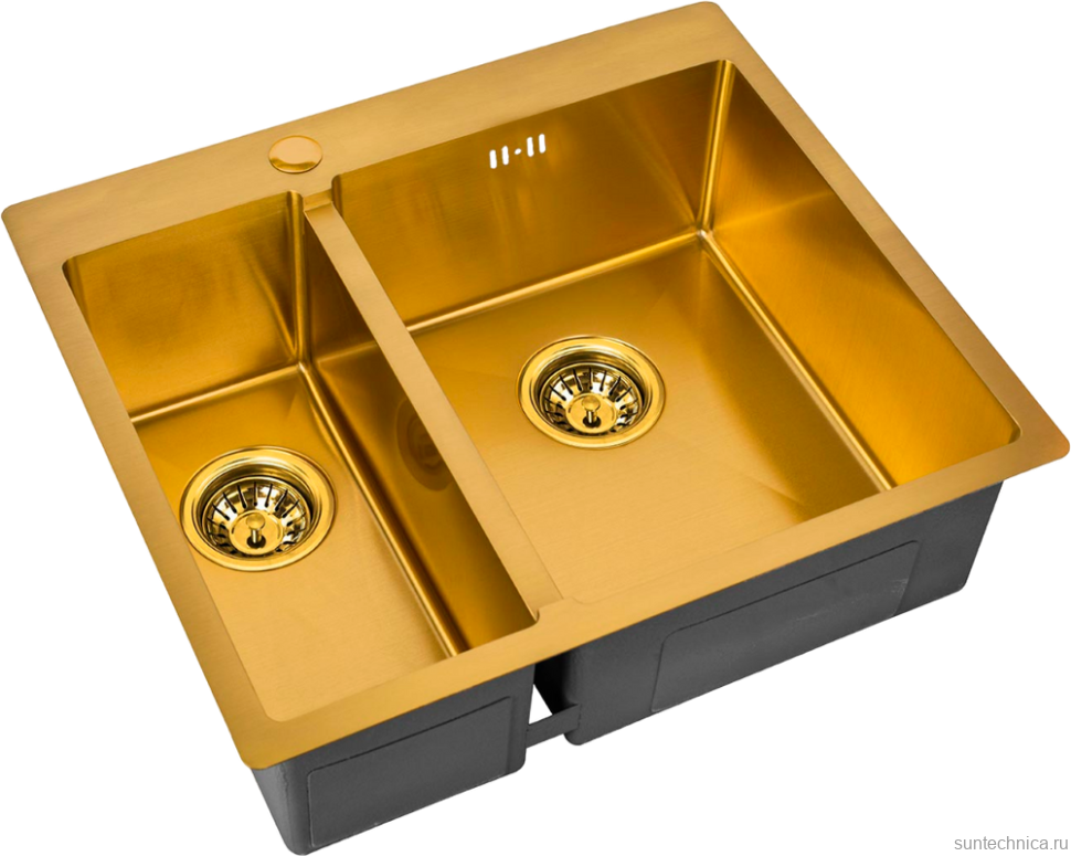 Мойка кухонная Zorg Inox PVD SZR-59-2-51-R BRONZE R, бронза