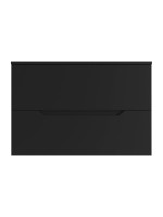 Тумба с раковиной Orange Line 80 подвесная, 2 ящика, матовая черная с раковиной B08-585w