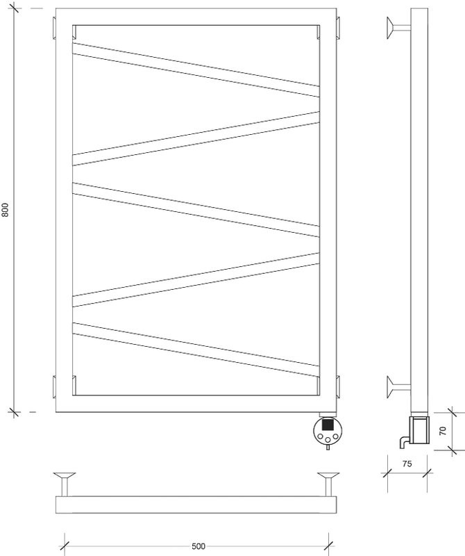 Полотенцесушитель электрический Secado Мирано 4603777441418 85x55 см, подключение справа, матовый черный, лесенка
